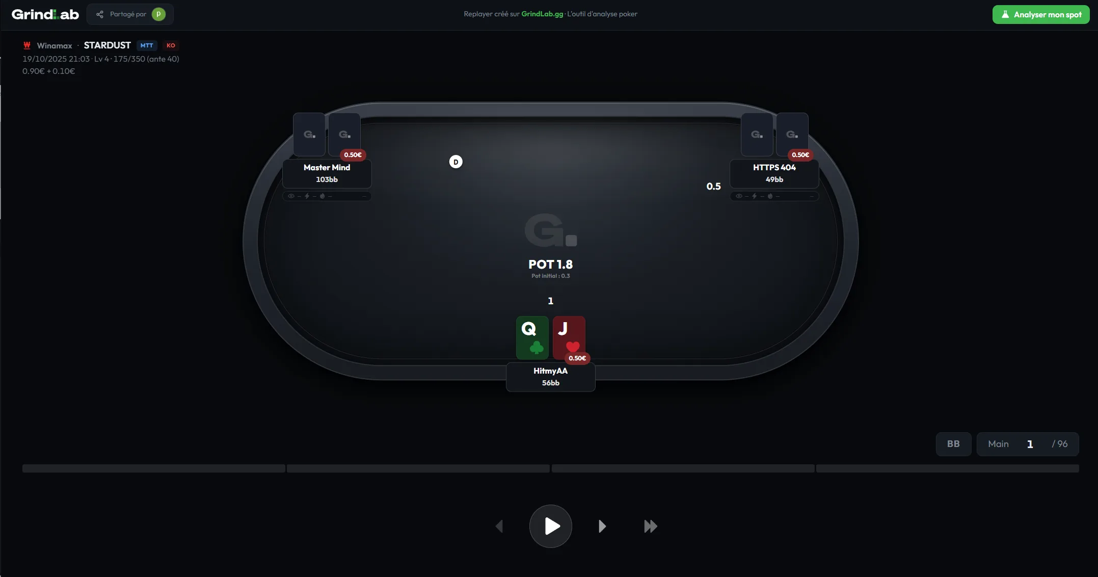 GrindLab session replayer, replay a full session and share it via a link
